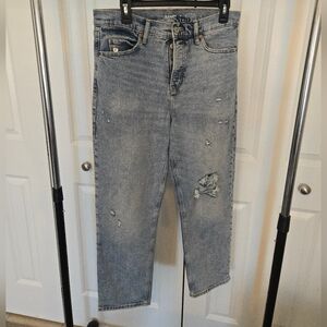 Old Navy High Rise Blue Jeans with Distressed Details